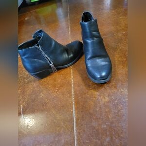 Madeline Black Leather Women's Ankle Boots